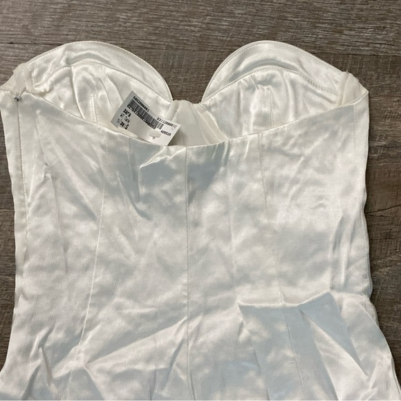 Zara satin bustier bodysuit. Off-white color, size S. - Picture 6 of 12